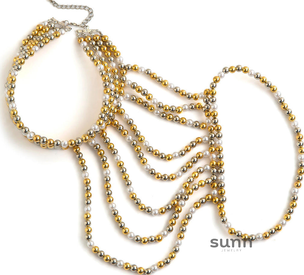 Aurianna Pearl Tassel Shoulder Chain [ZV2D4SR8]