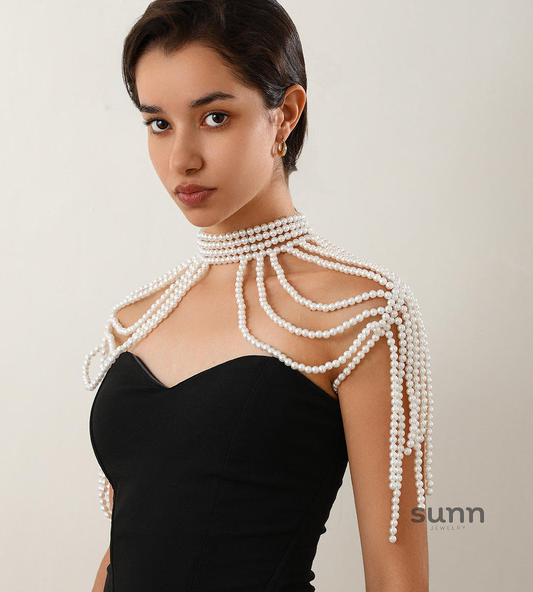 Aurianna Pearl Tassel Shoulder Chain [L9OWG0YA]
