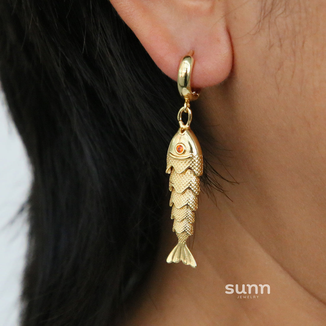 Aurie Gold Koi Hoop Earrings [EQTJTWJ7]