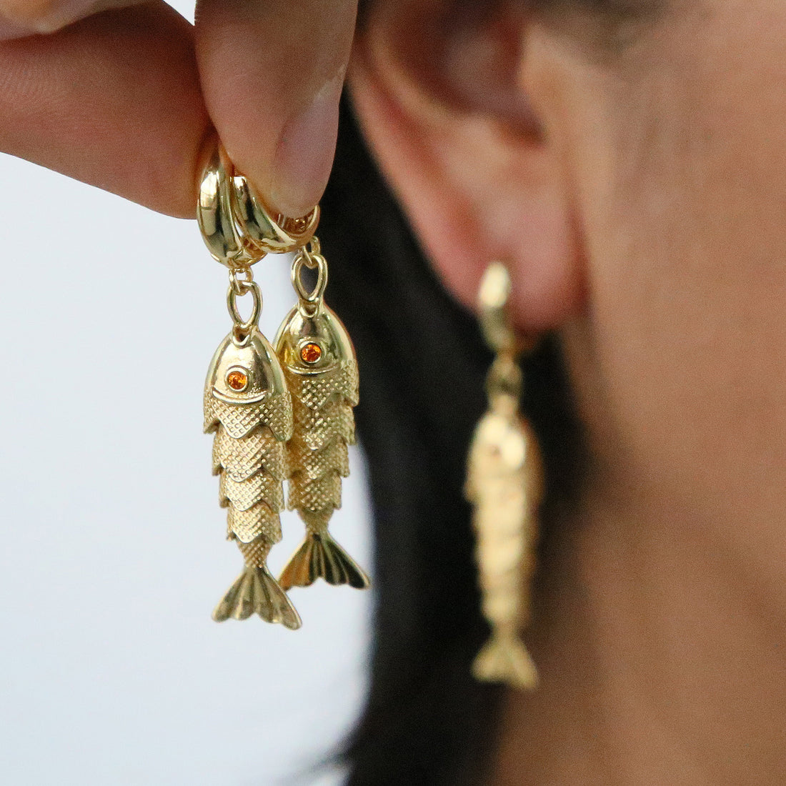 Aurie Gold Koi Hoop Earrings [EQTJTWJ7]