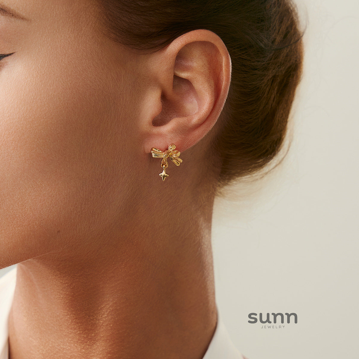 Aurorah Delicate Bow Ear Cuff Set [K1M28OCA]