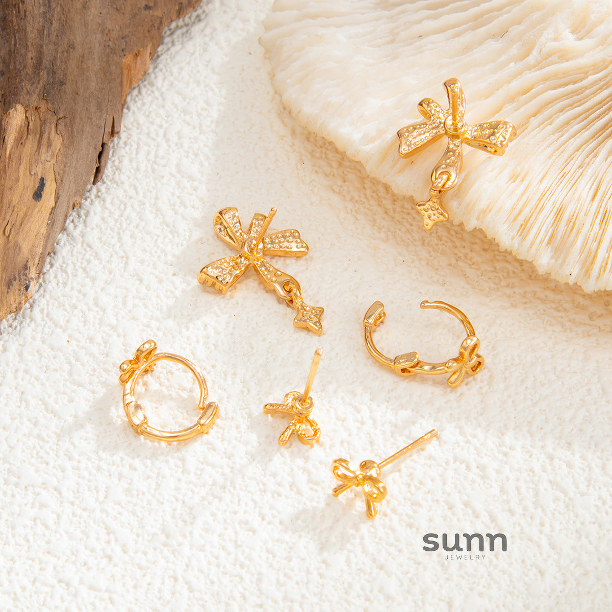 Aurorah Delicate Bow Ear Cuff Set [6A3XIG2F]
