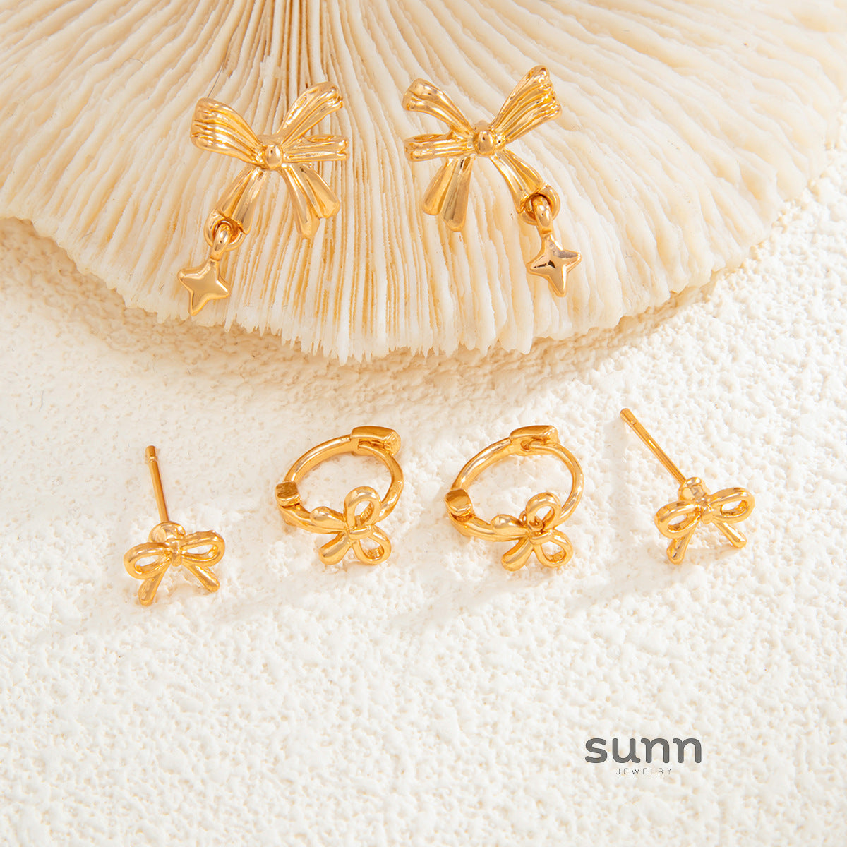 Aurorah Delicate Bow Ear Cuff Set [98G6PUT6]