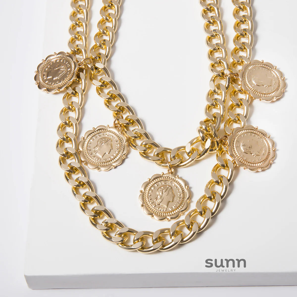 Avalee Embossed Medallion Necklace
