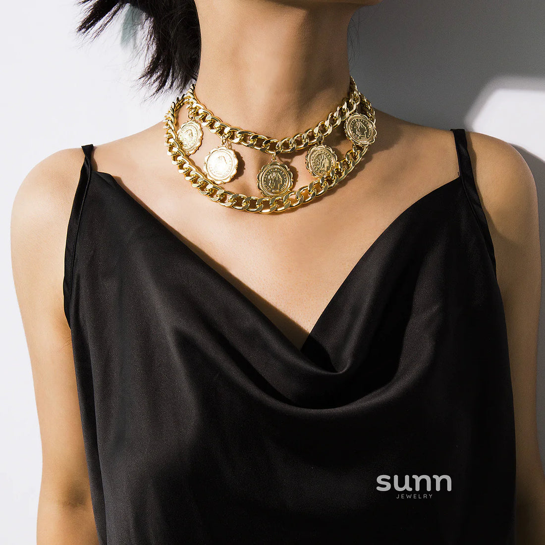 Avalee Embossed Medallion Necklace