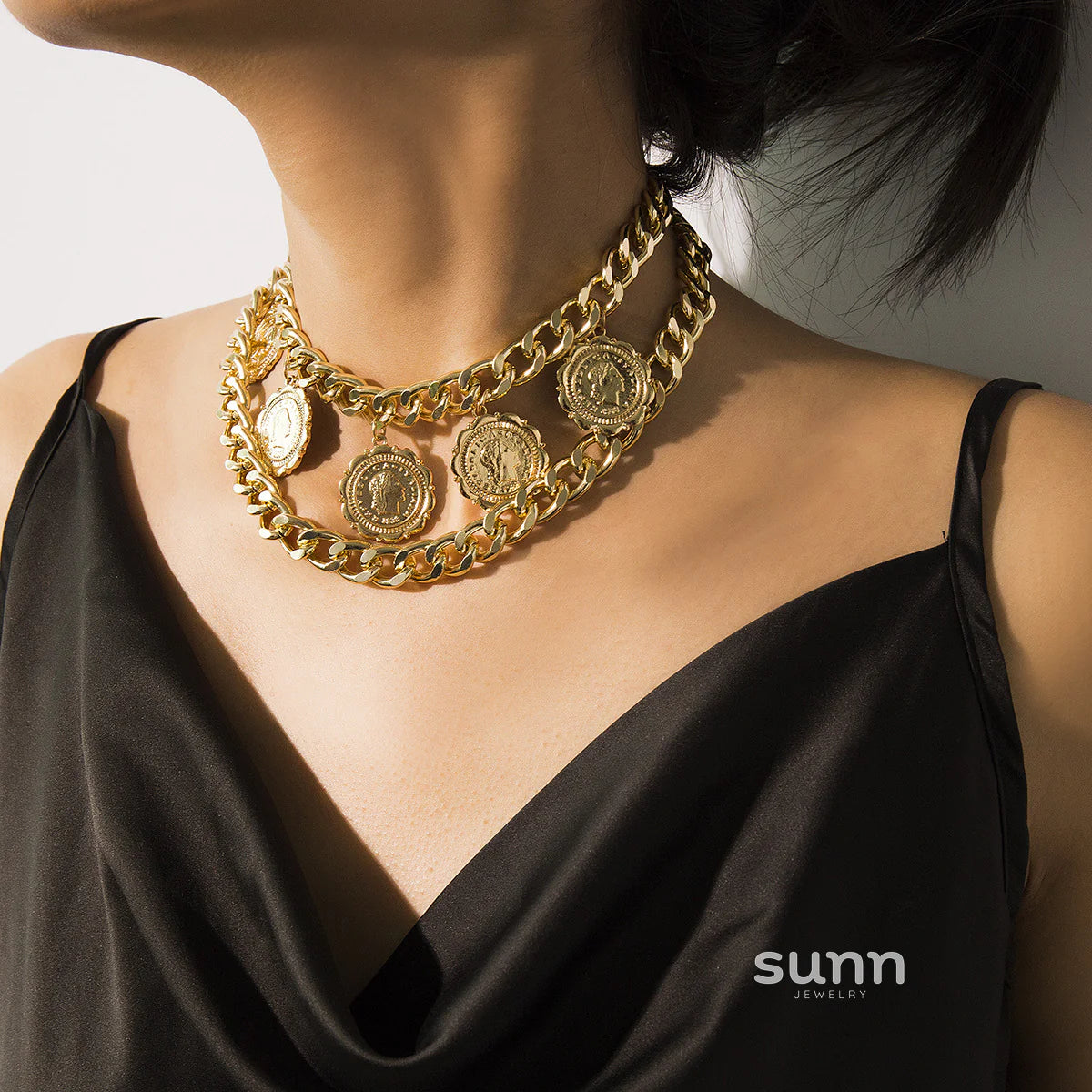 Avalee Embossed Medallion Necklace