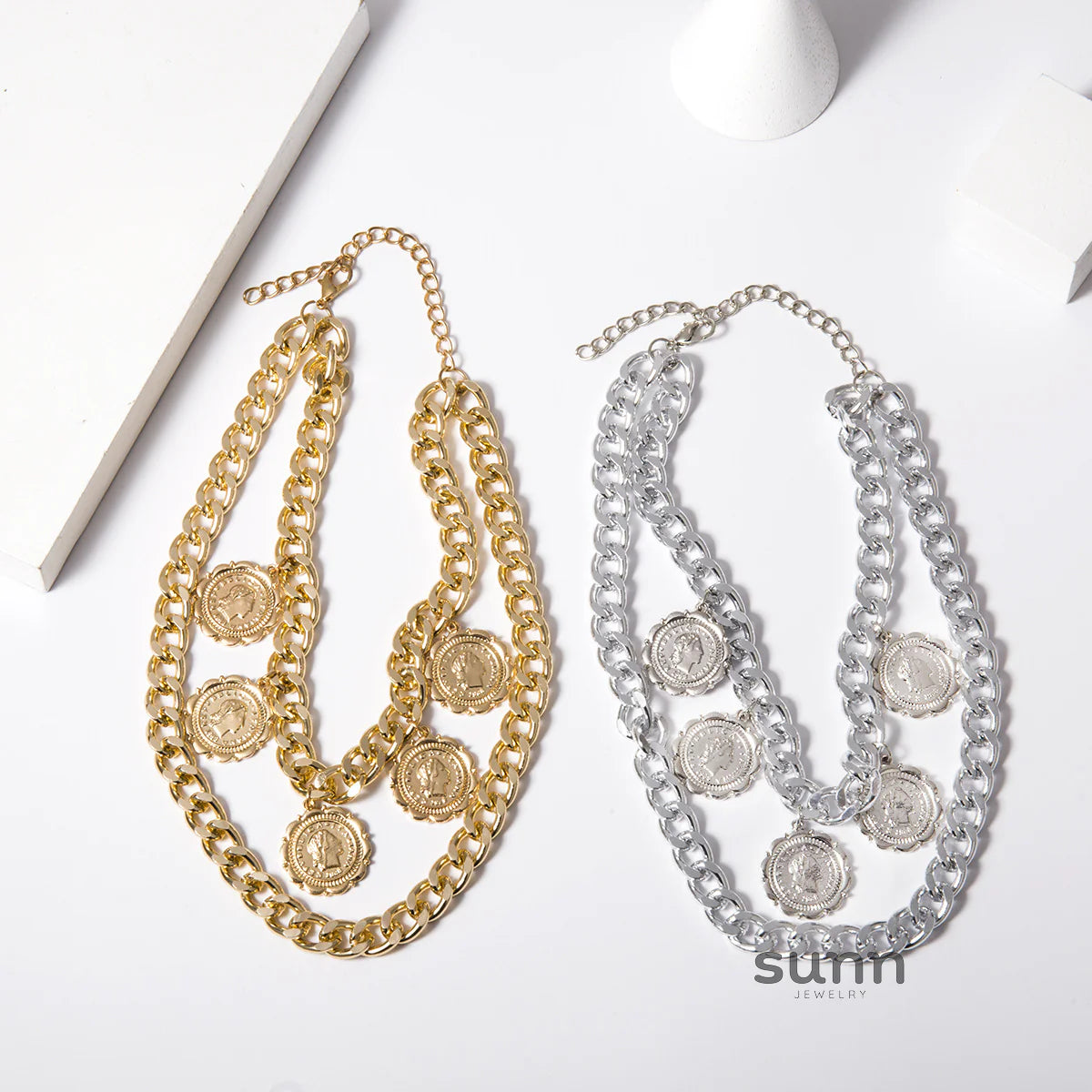 Avalee Embossed Medallion Necklace