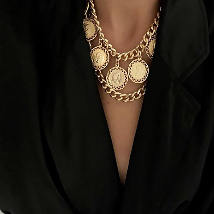 Avalee Embossed Medallion Necklace