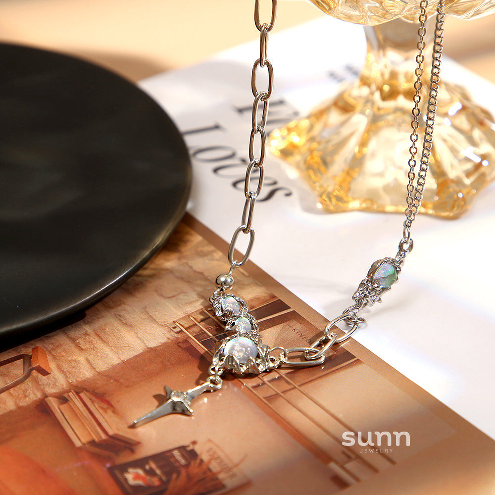 Avalina Moonstone Star Pendant Necklace [FC2MKUYJ]