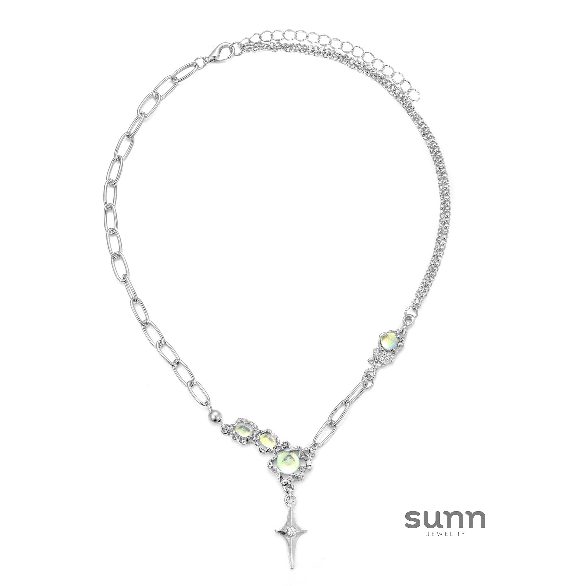 Avalina Moonstone Star Pendant Necklace [L0TH66DF]