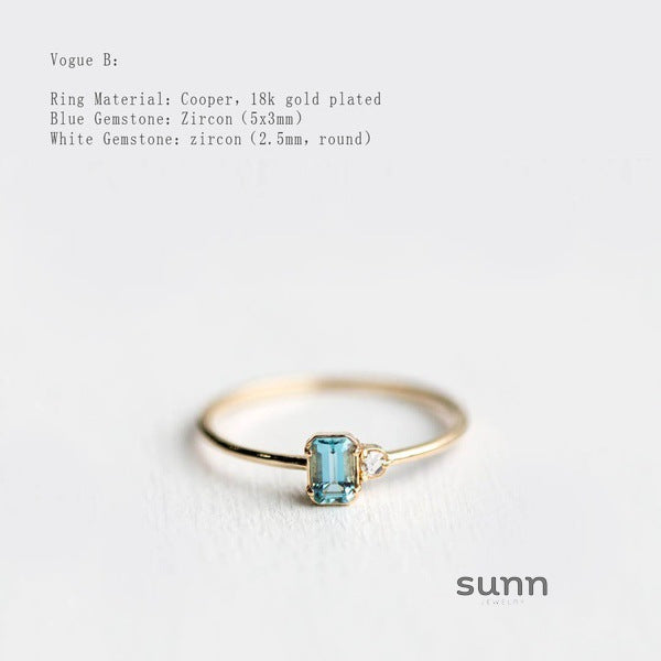 Avarose Blue Topaz Ring Set [TUQZPT94]