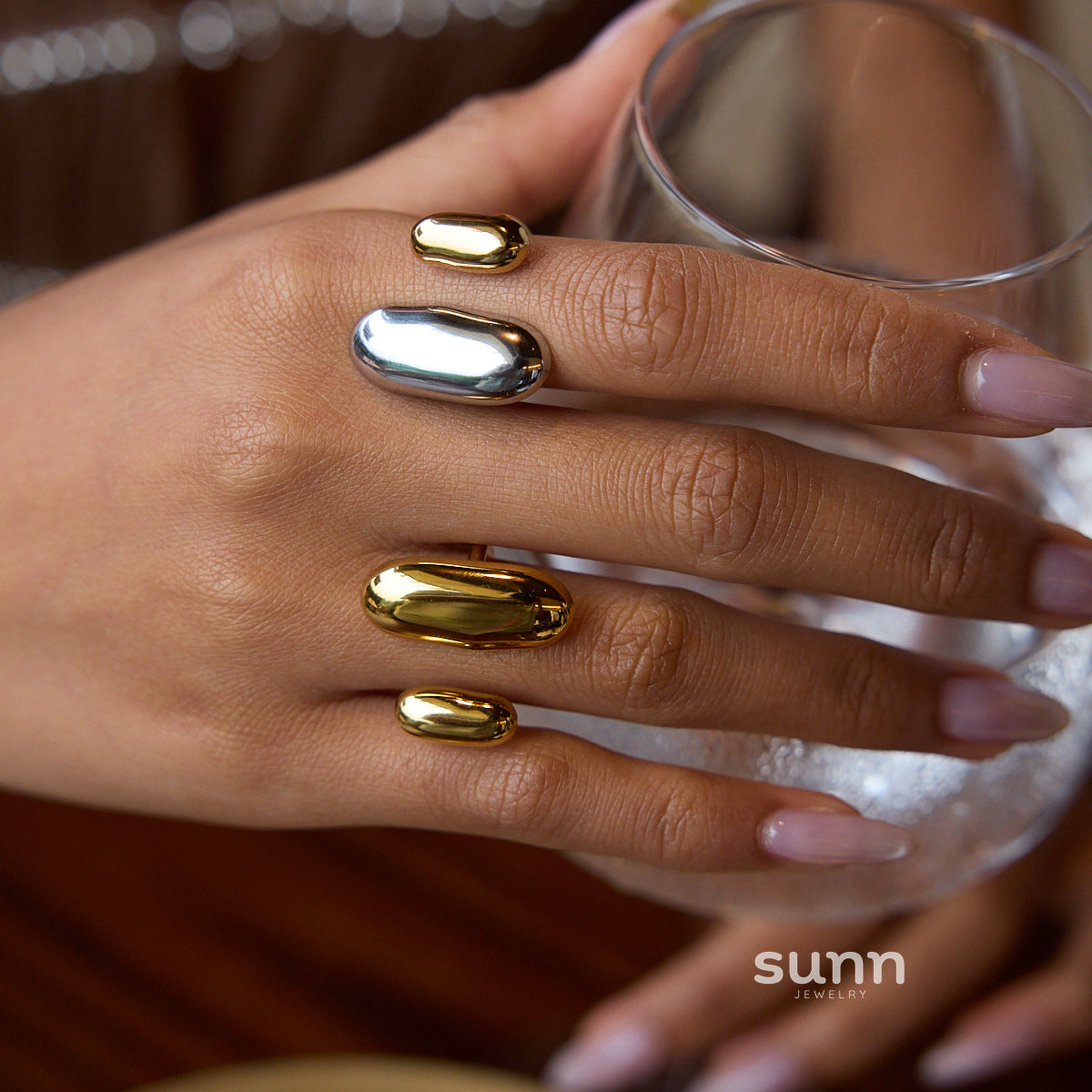 Avarose Geometric Gold Ring [BLYZ2GGU]