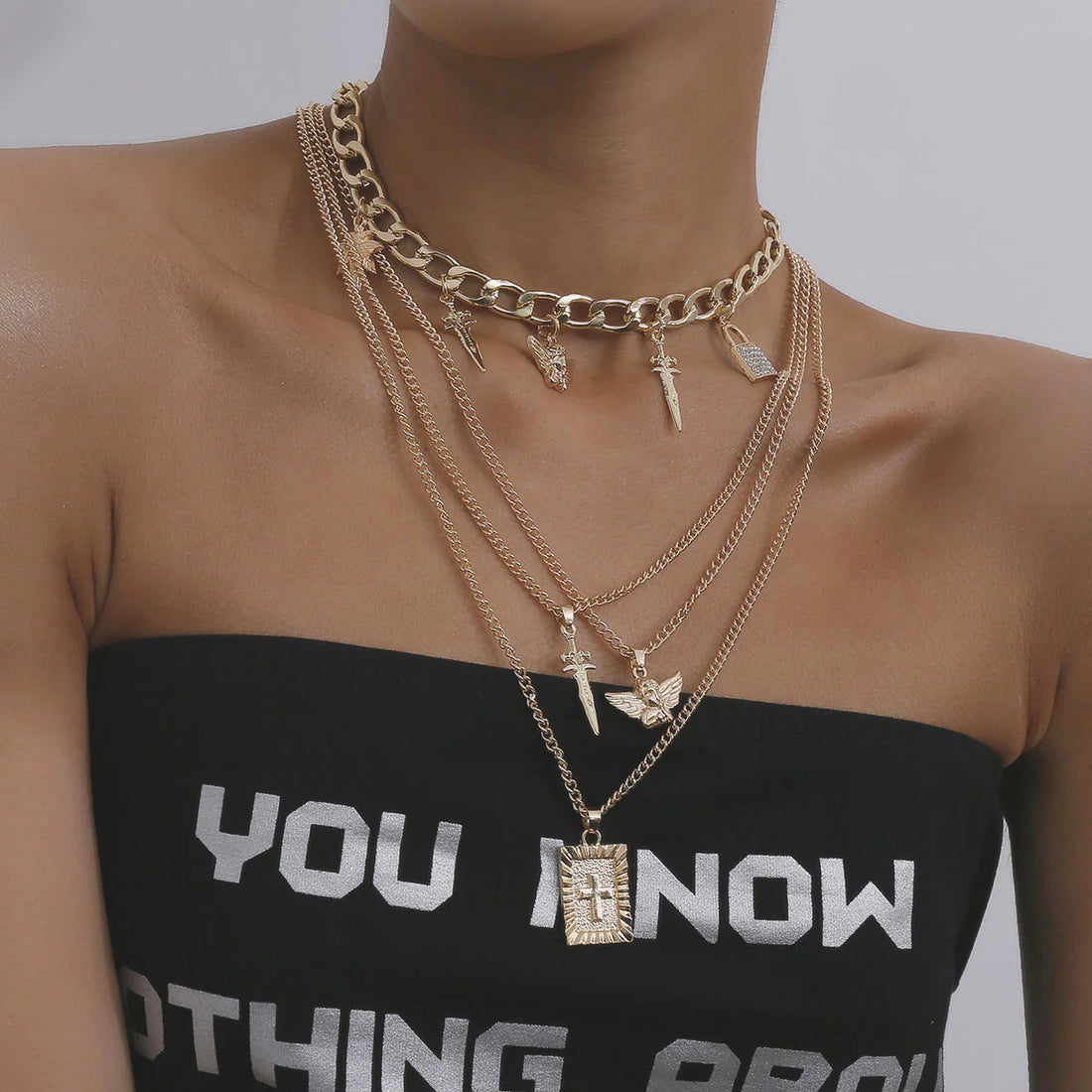 Avary Layered Pendant Necklace