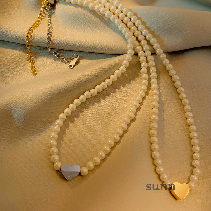Avayah Pearl Heart Necklace [N1IL8U53]