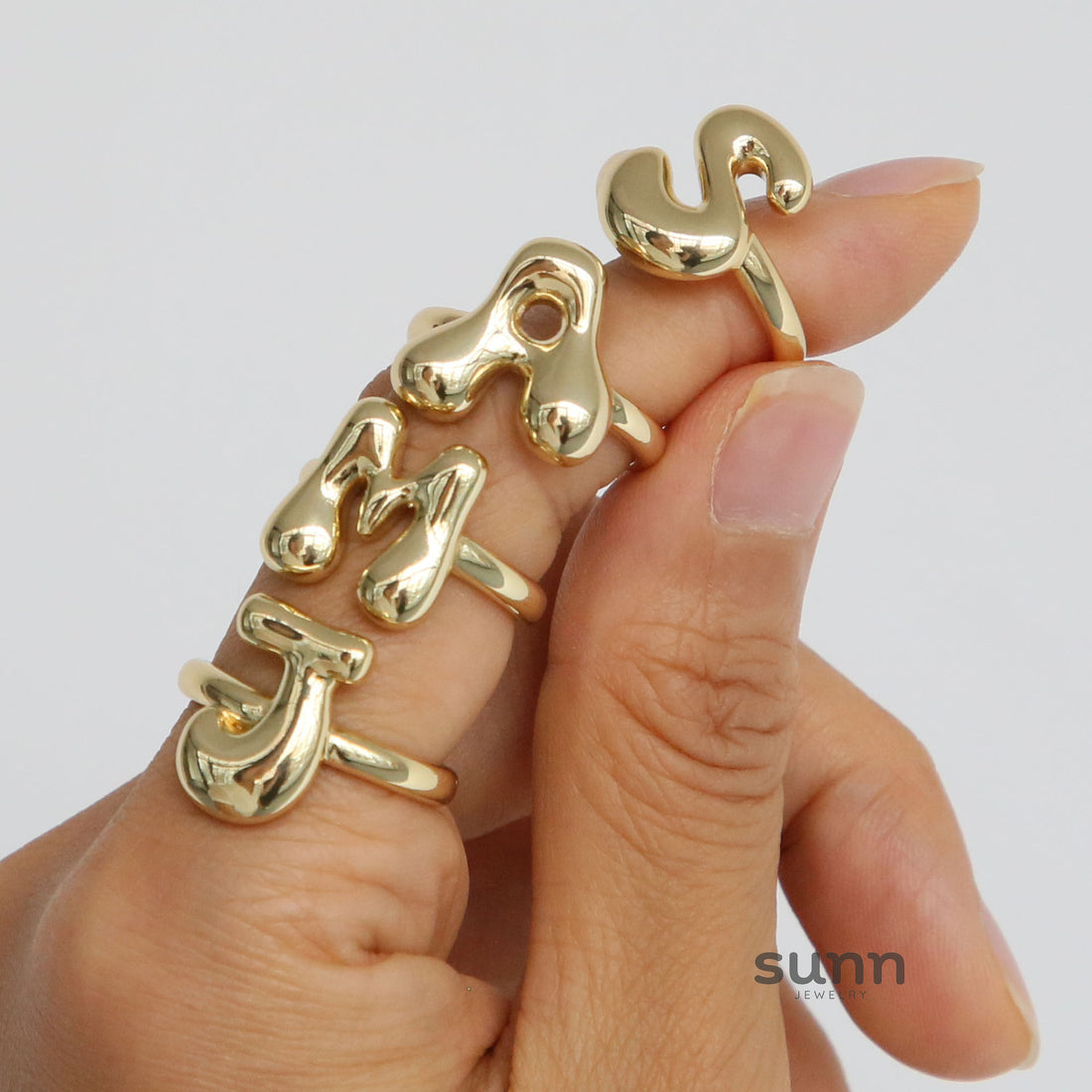 Aveah Initial Bubble Ring [HXSPC1GW]