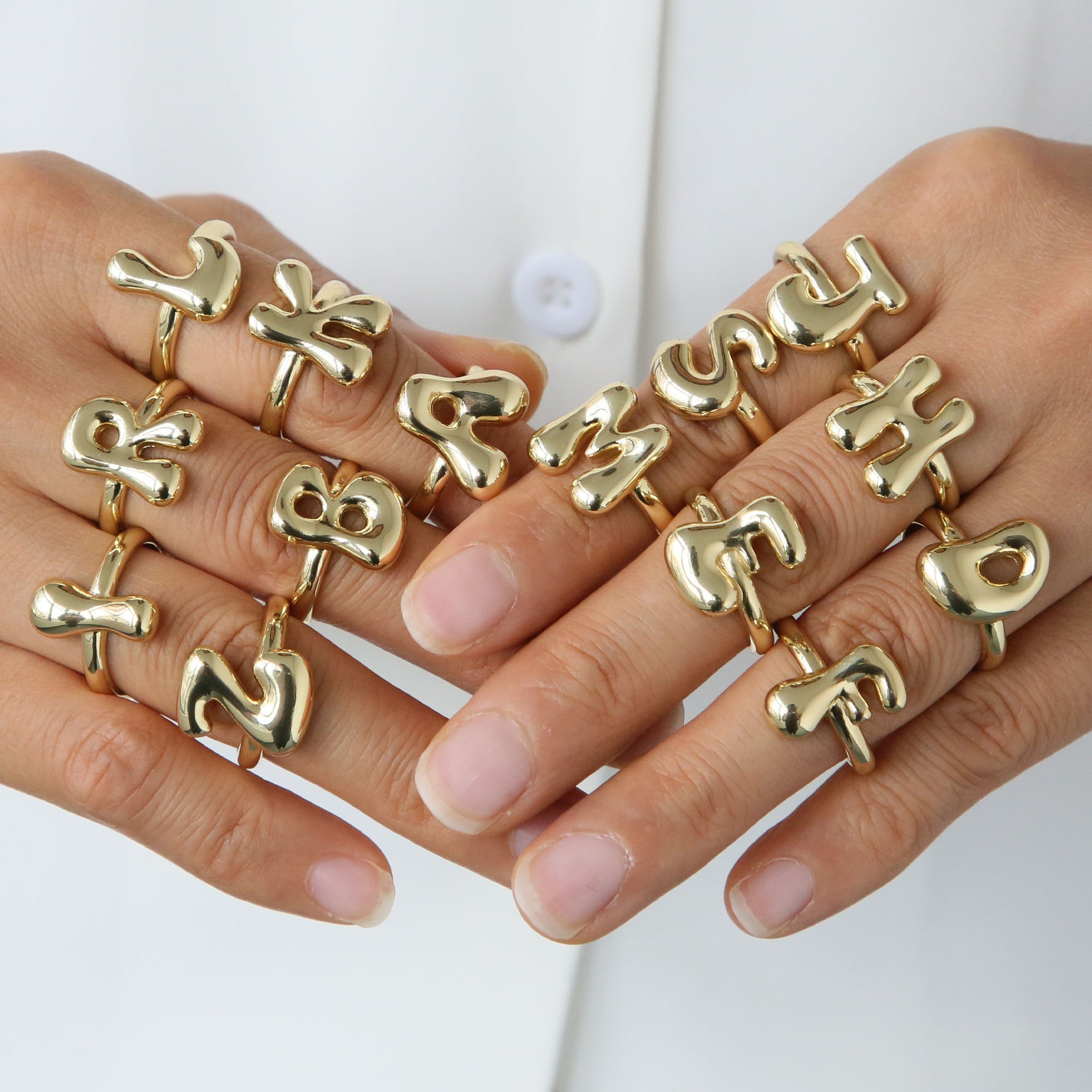 Aveah Initial Bubble Ring [HXSPC1GW]
