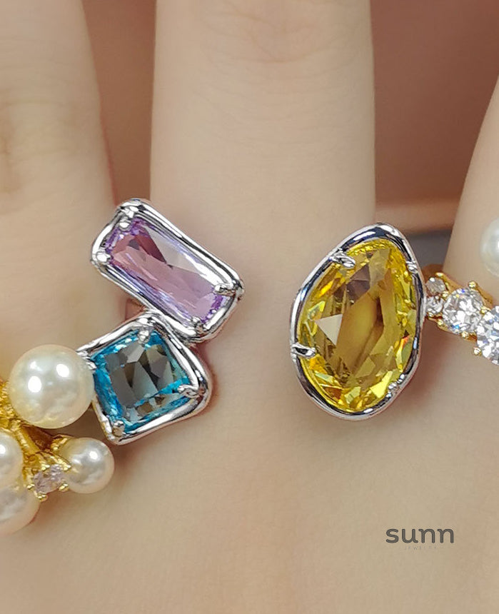 Avelina Irregular Crystal Open Ring [OTMPSLOB]