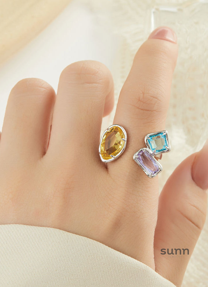 Avelina Irregular Crystal Open Ring [BHCOLFV7]