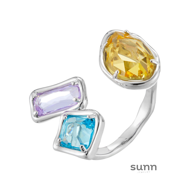 Avelina Irregular Crystal Open Ring [9QARYULU]