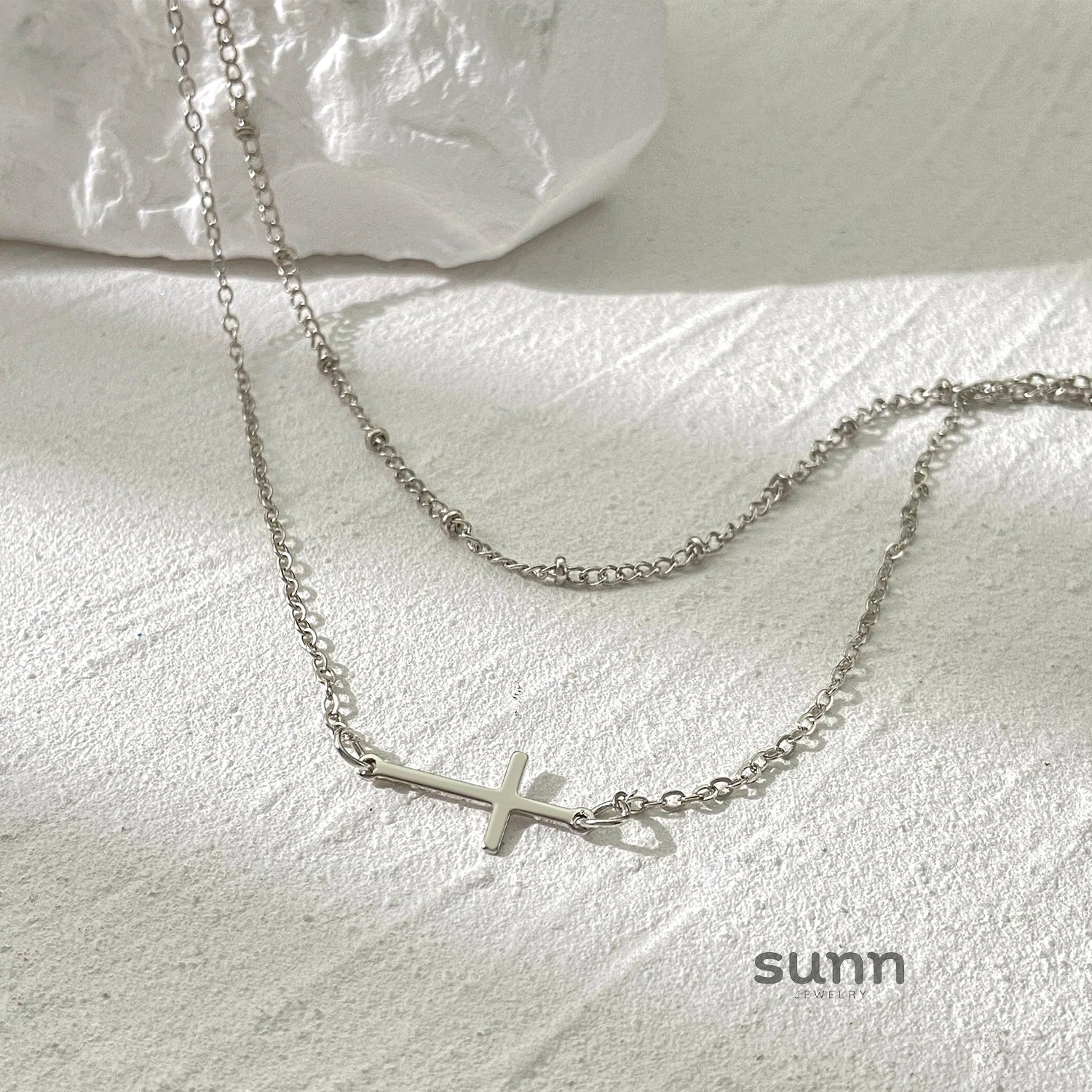 Avelyn Layered Cross Necklace