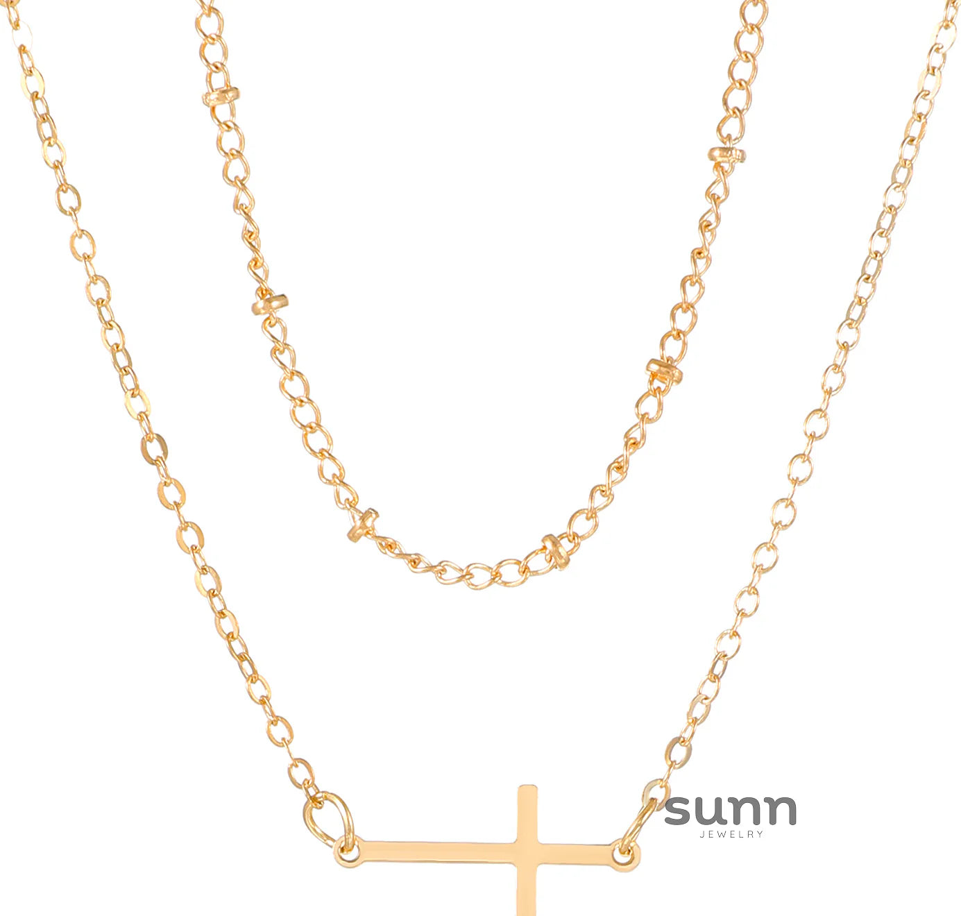 Avelyn Layered Cross Necklace