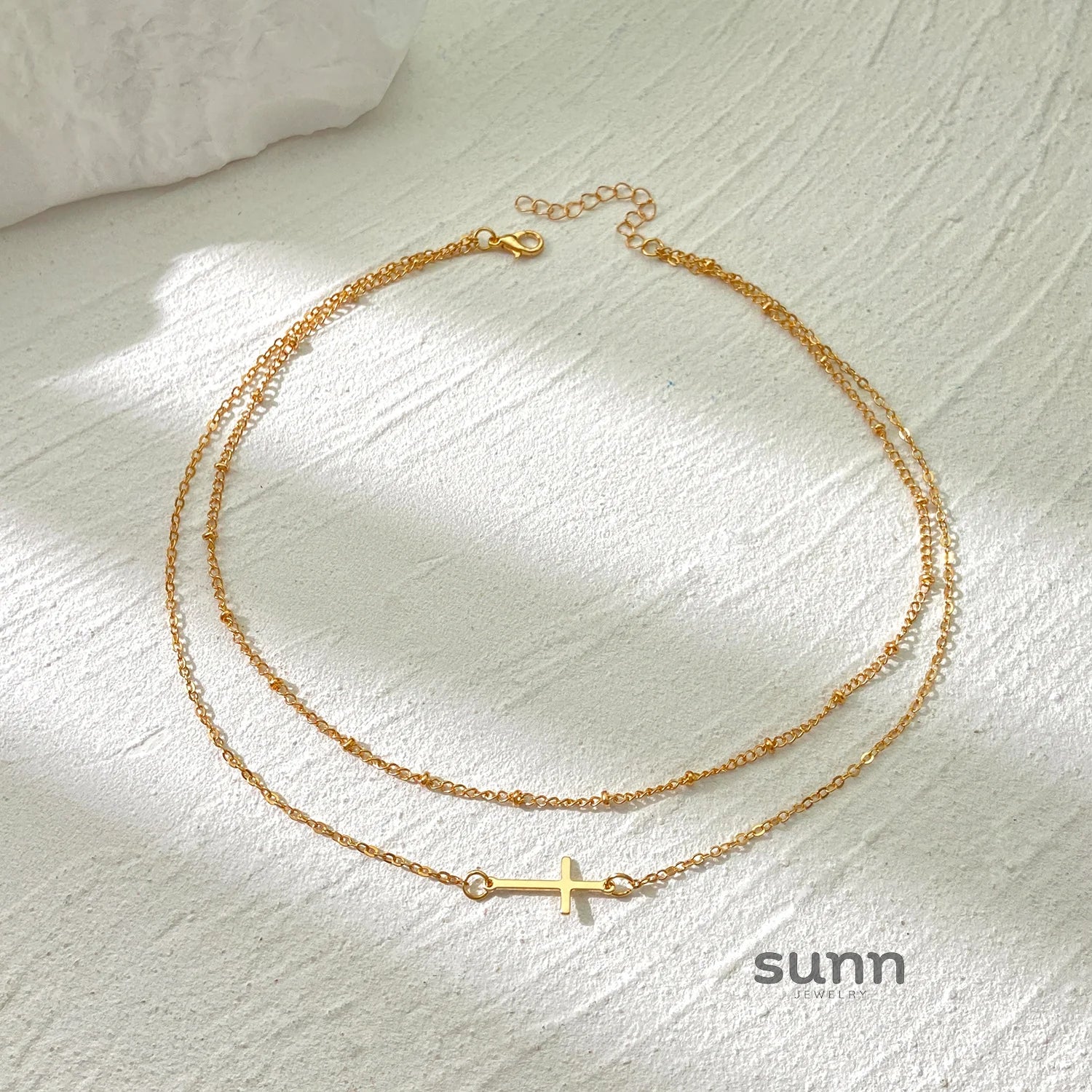 Avelyn Layered Cross Necklace