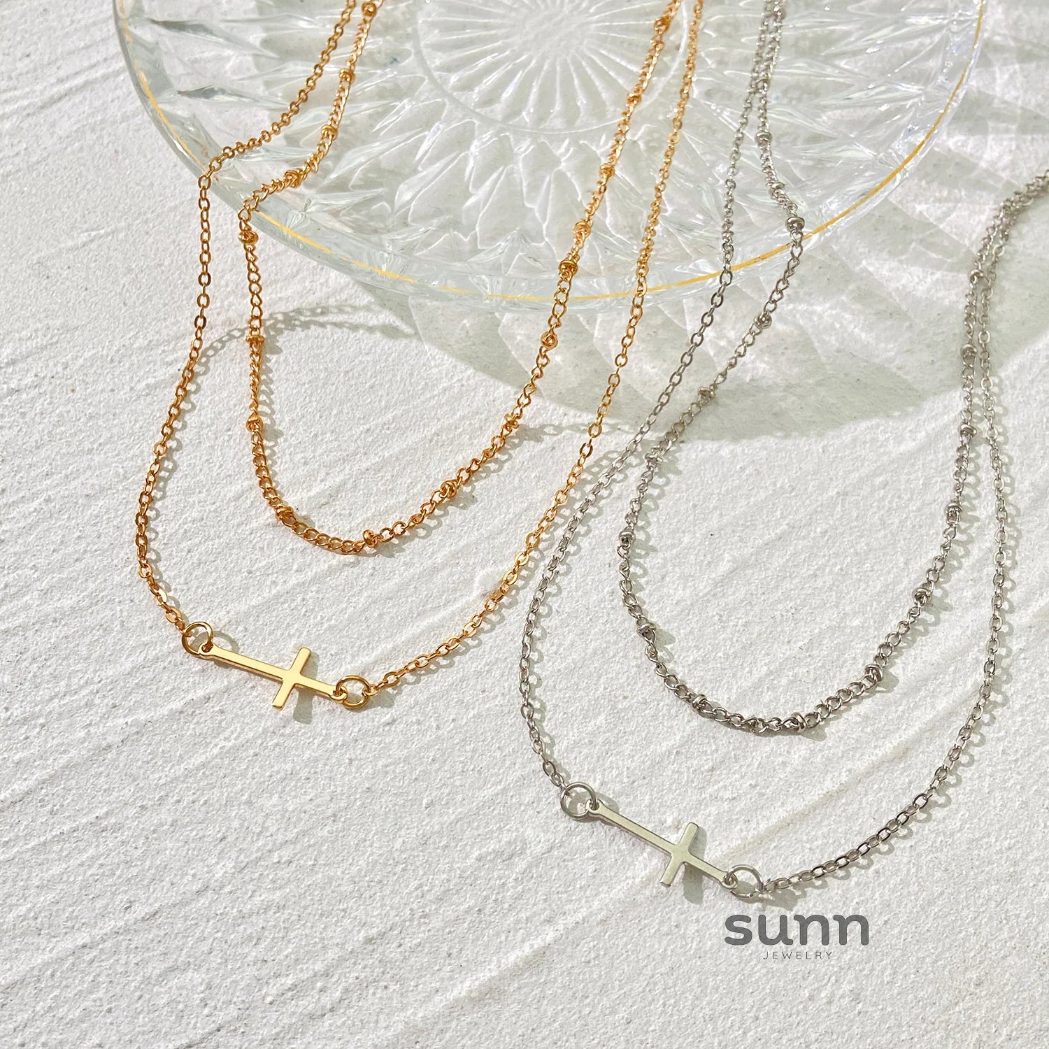 Avelyn Layered Cross Necklace