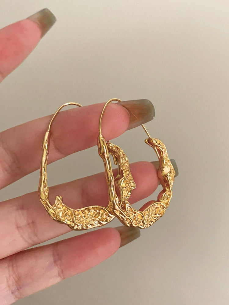 Aven Molten Gold Drop Earrings [1TUYV5GR]