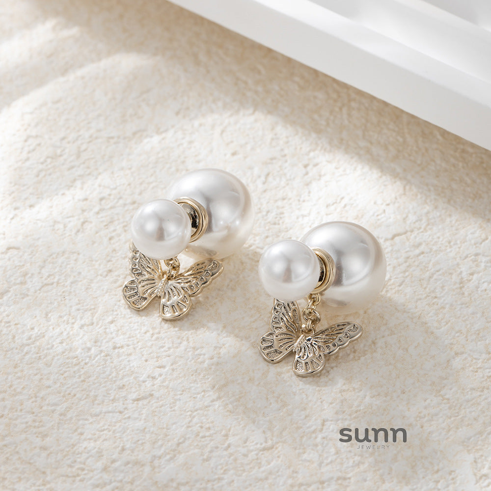 Averie Pearl Butterfly Studs [DQEWP75S]