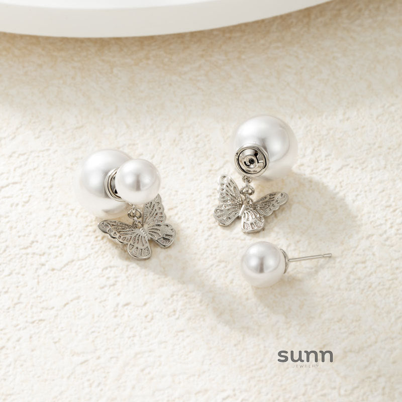Averie Pearl Butterfly Studs [Y68X7SDP]