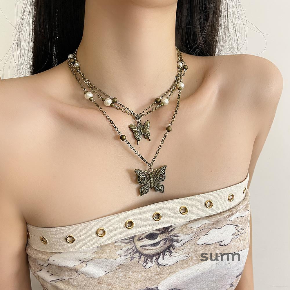 Aviannah Layered Butterfly Necklace [Y8FS4GS3]