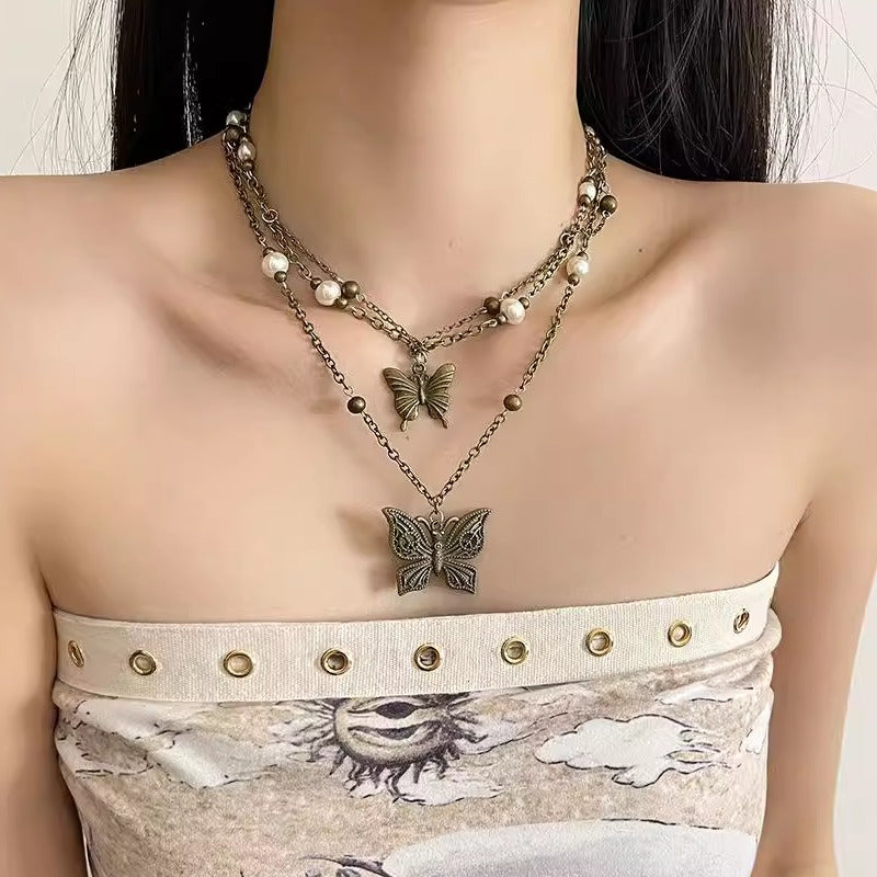 Aviannah Layered Butterfly Necklace [GG6FQN5F]