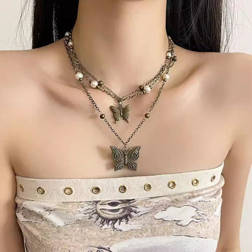 Aviannah Layered Butterfly Necklace [GG6FQN5F]