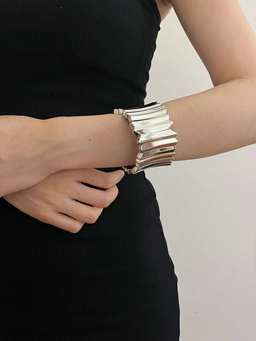 Avielle Silver Open Cuff Bracelet