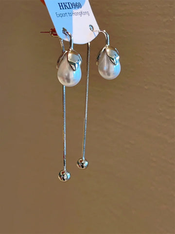 Avika Pearl Linear Drop Earrings