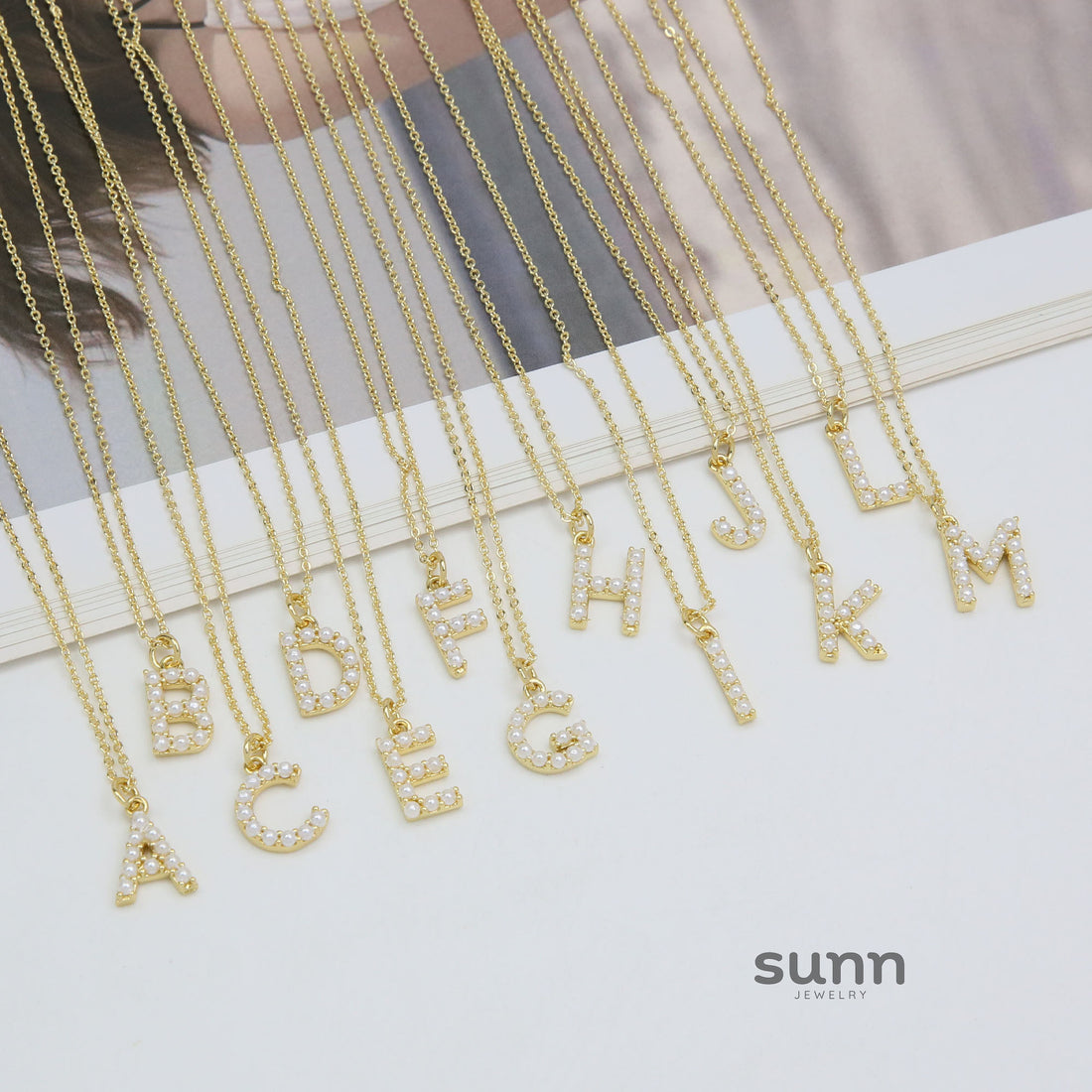 Ayaana Pearl Initial Necklace [J61C9B6C]