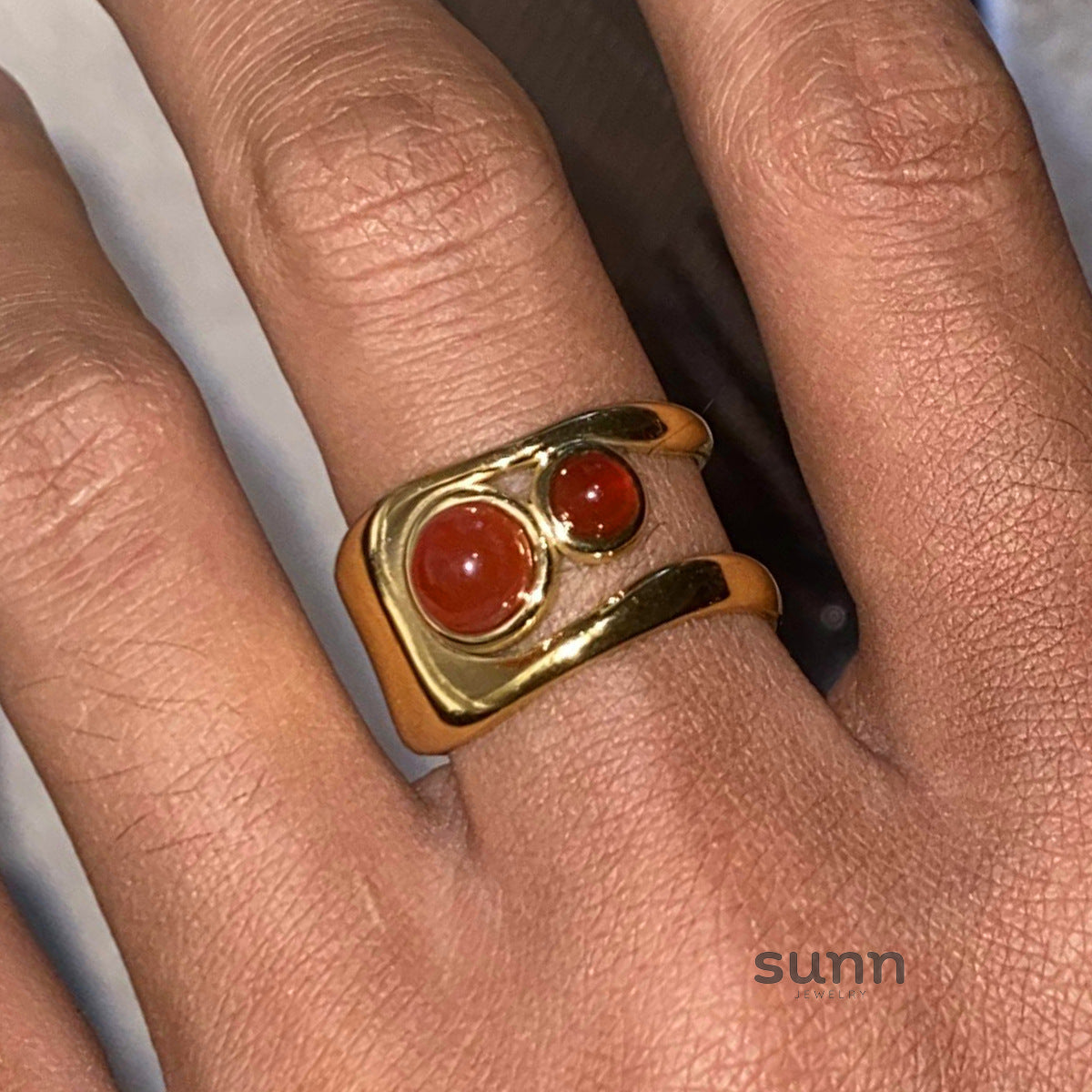 Aylah Red Agate Heart Set [O7TLD15F]
