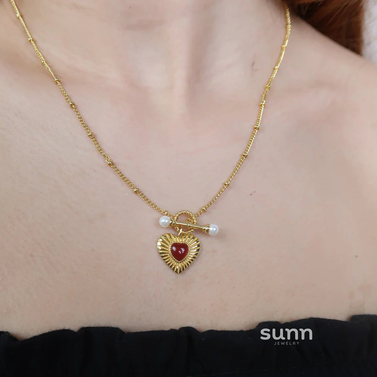 Aylah Red Agate Heart Set [A0LYTKH6]