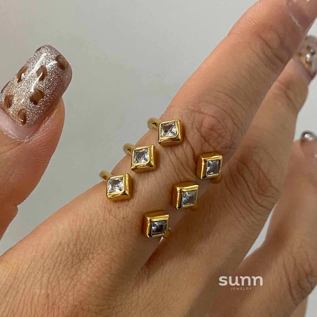 Aylee Geometric Stacked Ring [NBQYB6DJ]