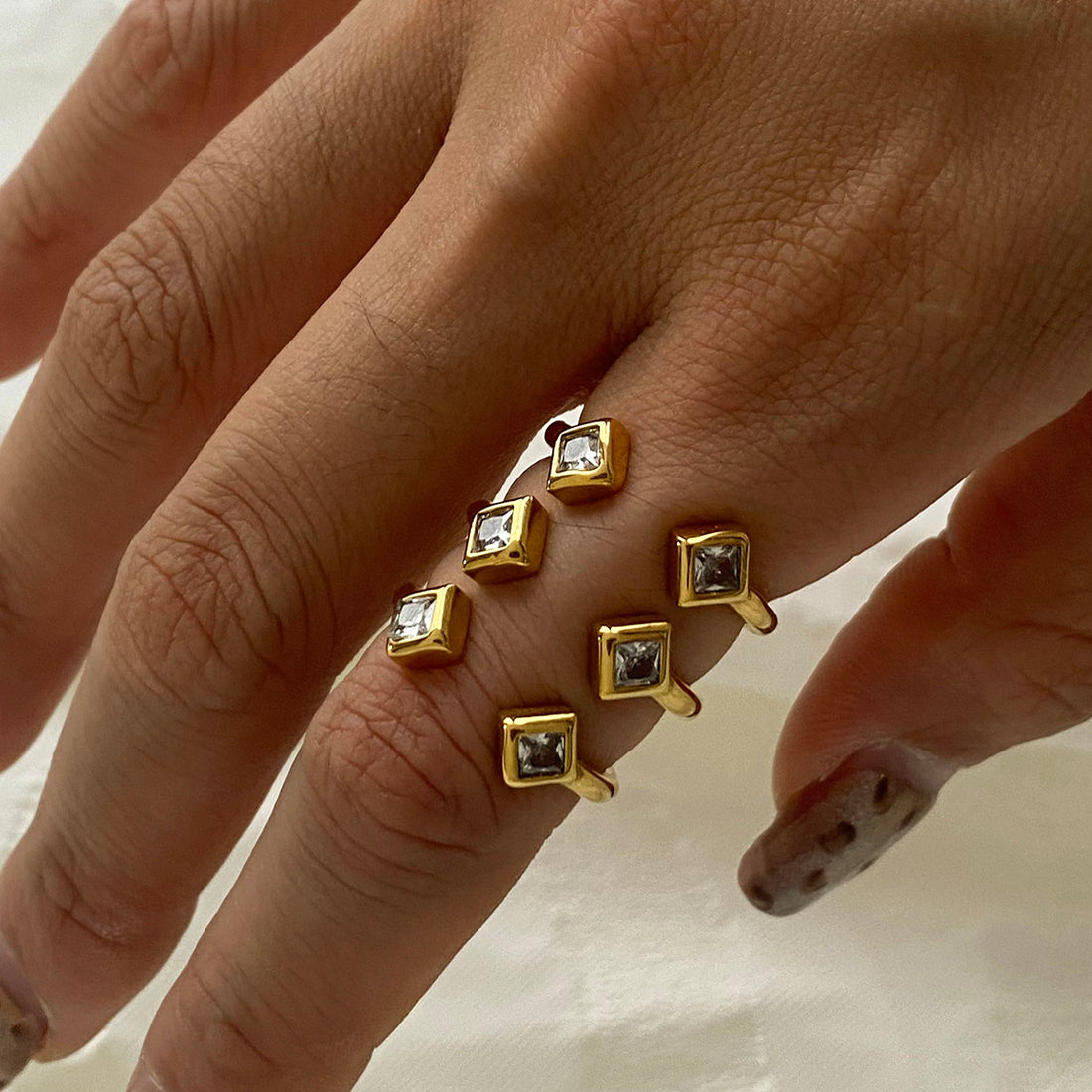 Aylee Geometric Stacked Ring [NBQYB6DJ]