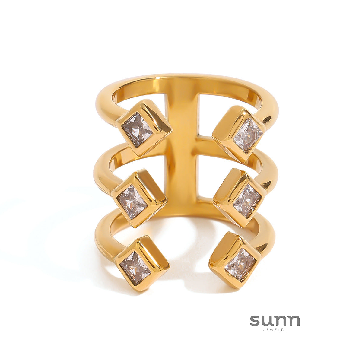 Aylee Geometric Stacked Ring [X1S8ZYNT]