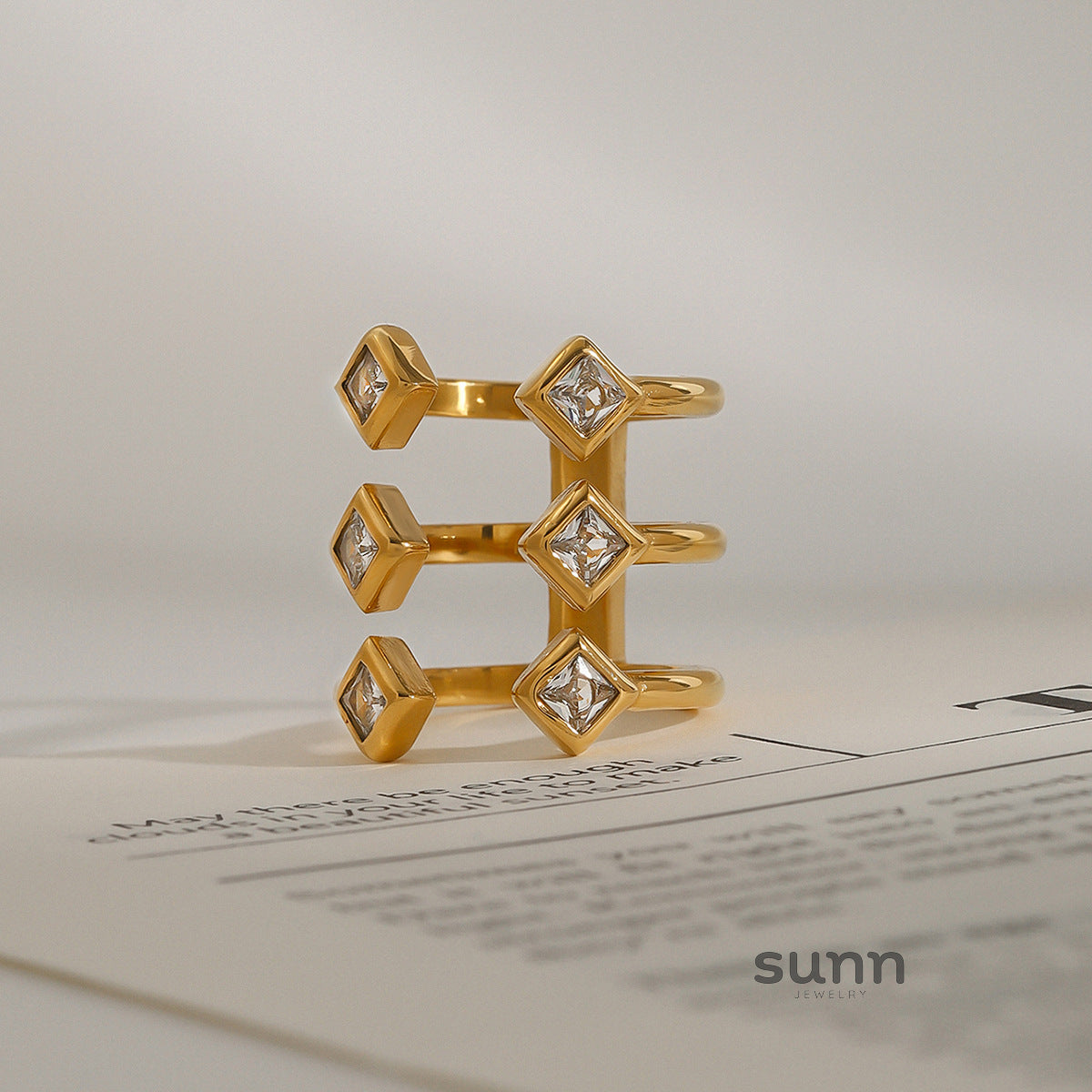Aylee Geometric Stacked Ring [JLIEO8NI]