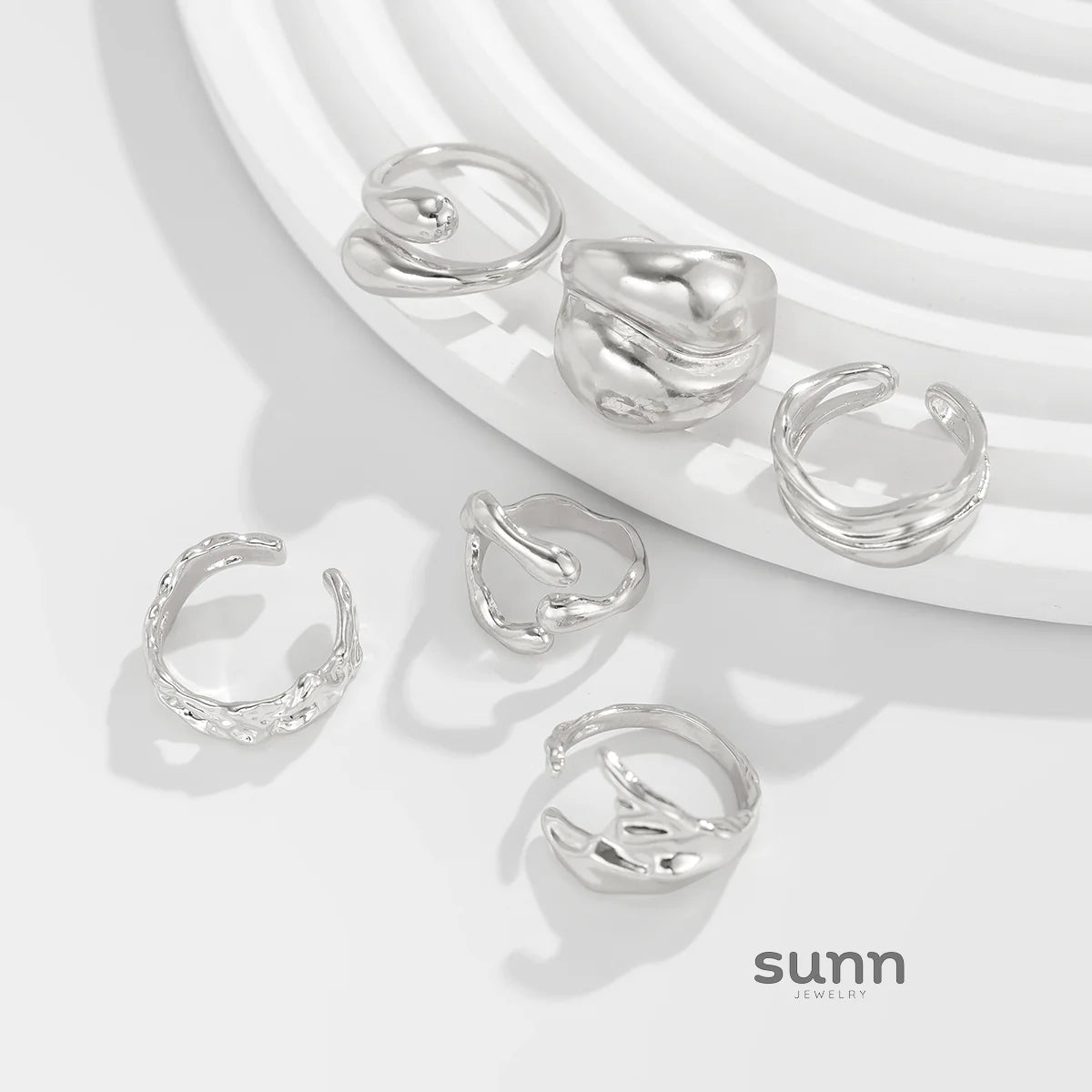 Aylee Irregular Layered Ring Set