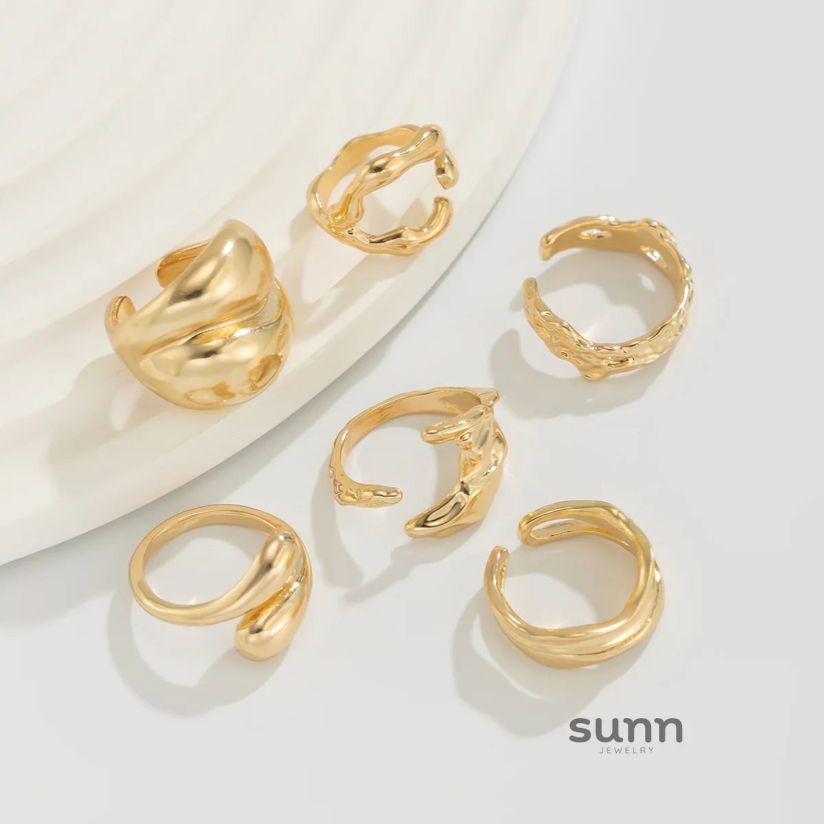 Aylee Irregular Layered Ring Set