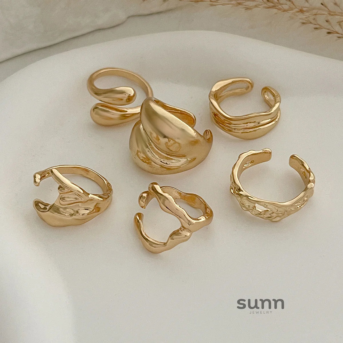 Aylee Irregular Layered Ring Set