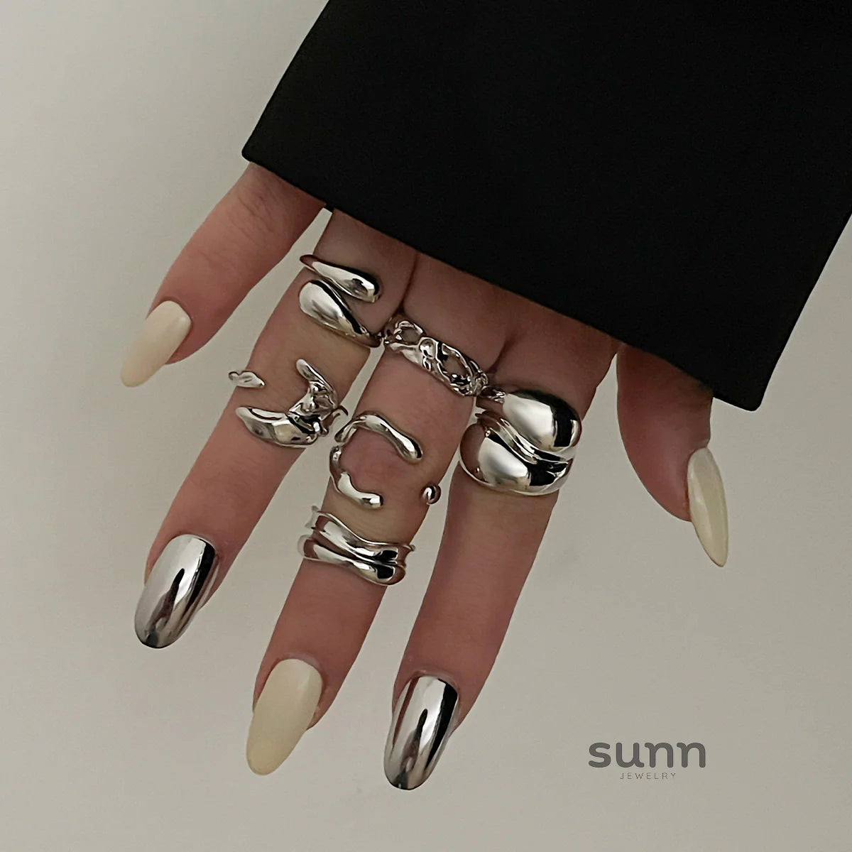 Aylee Irregular Layered Ring Set