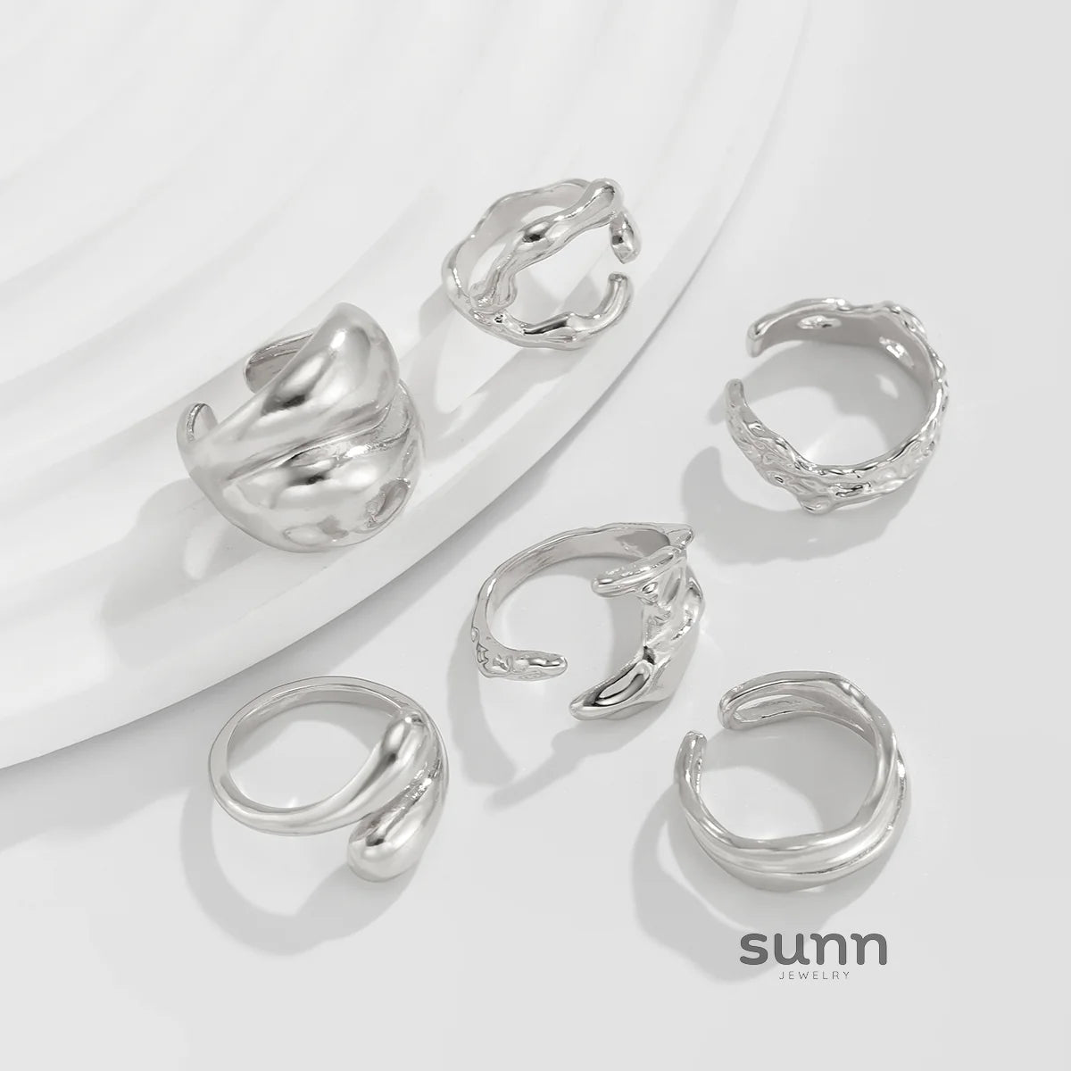 Aylee Irregular Layered Ring Set