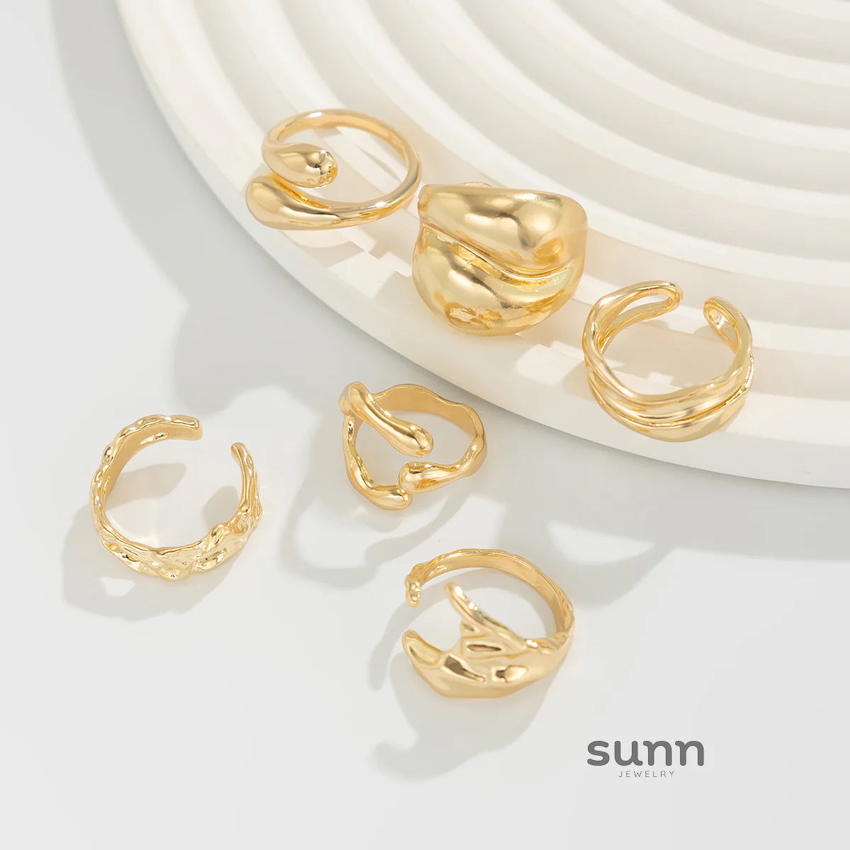 Aylee Irregular Layered Ring Set