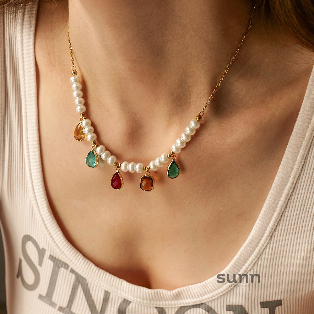 Aylee Pearl Pendant Necklace [PK25WFTV]