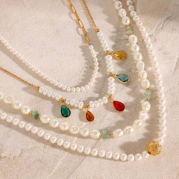 Aylee Pearl Pendant Necklace [PK25WFTV]